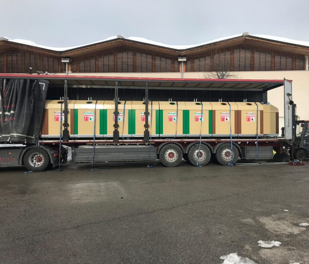 Logistics process of loading depot containers